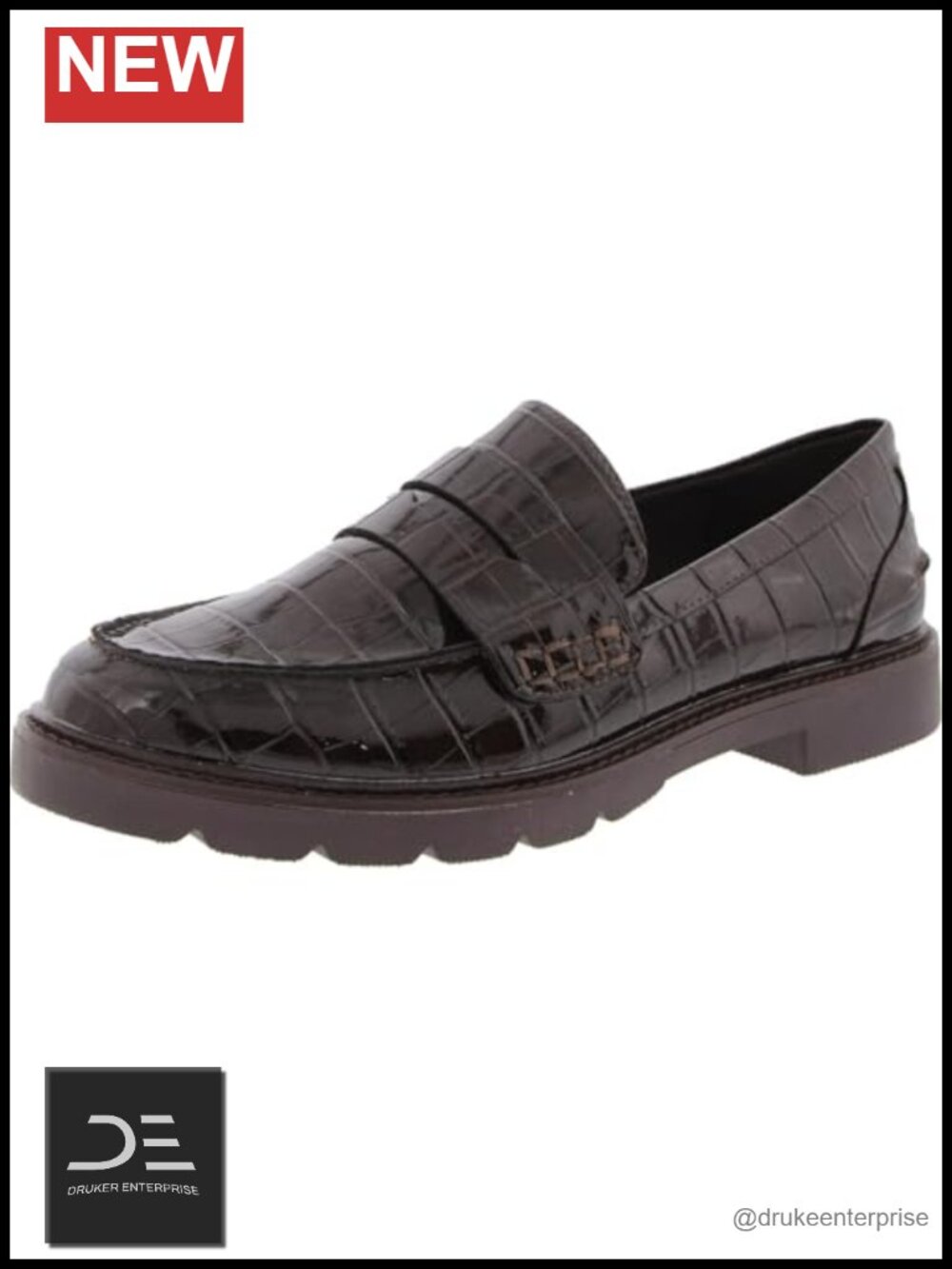 Anne Klein Women's Eryn Slip-On Loafer Block Heel Round Toe Rubber